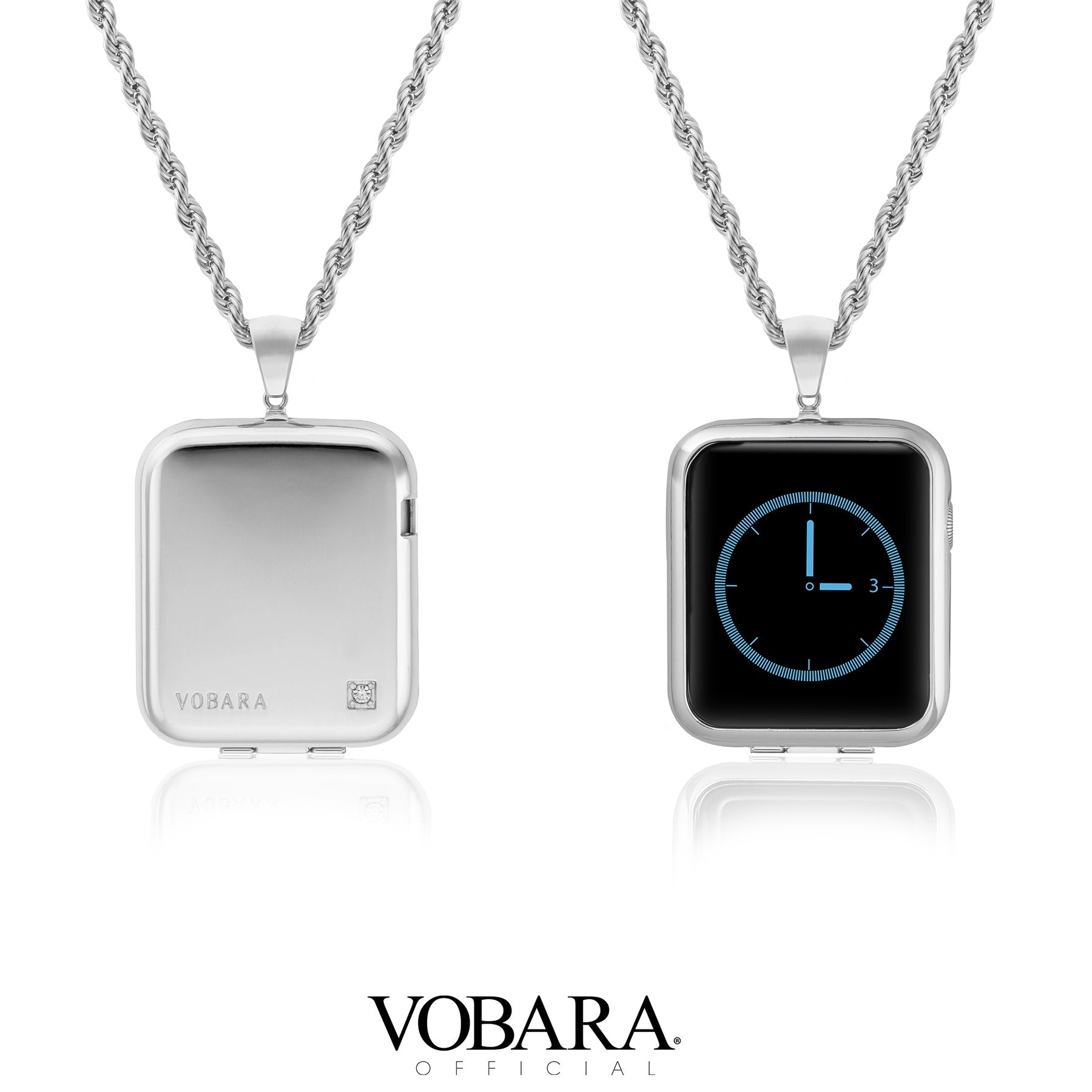 White Gold Pendant Case for Apple Watch Vobara Store